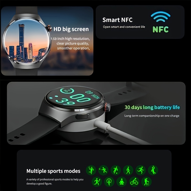 2024 New GPS Sports Track For Smart Watch for Men NFC Wireless Call Men's Watch 360 * 360 HD Screen For Smart Watch Outdoor Sports Fitness Tracker_voghion.com