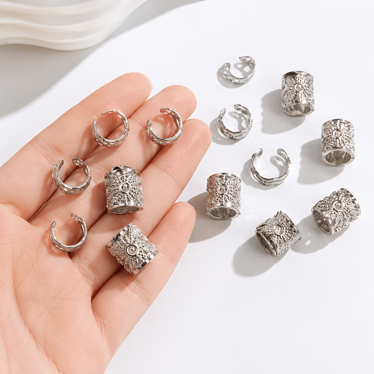 40 Alloy Dreadlock Hair Ring Clips, Women's Hair Accessories