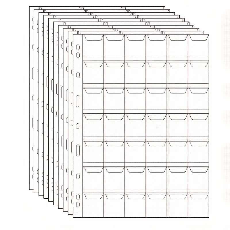 International Standard Hole Position 9-hole Coin Stamp Collection Inner Page 20-grid 30-grid 42-grid Large Capacity Storage Book