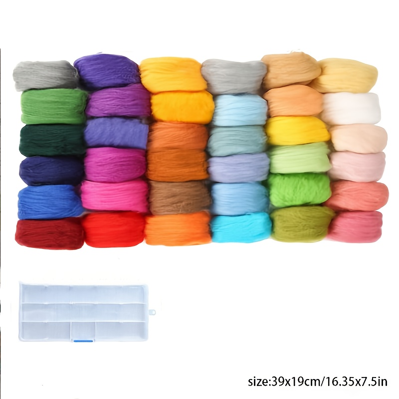 E-shop Filz-Set mit 36 Farben, 108g Märchen, hergestellt aus, geeignet für Nass- Trockenfilztechniken, Premium-Merinowolle, speziell entwickelt für