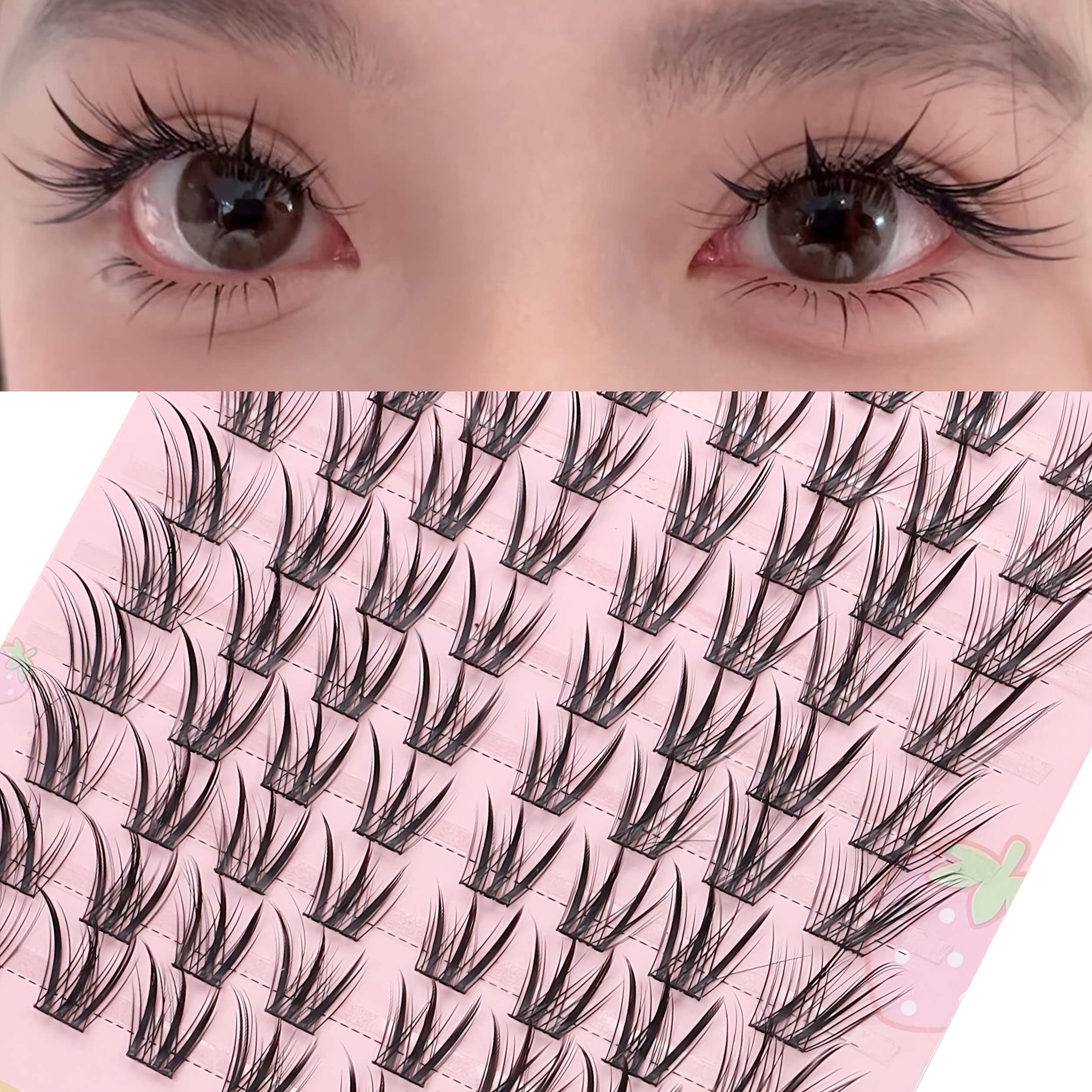 (10 ) Pre-made Painted Volume Lashes - Thick -curve Diagonal Segmented False Eyelash Extensions Suitable For Beginners, Anime// Styles, Diy Lash Kit 13-15mm