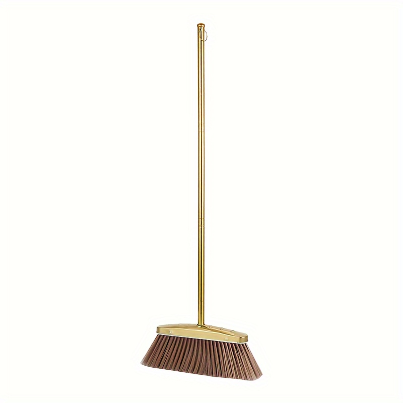 Golden Household Broom And Upgrade Dustpan Set, Long Handle Broom, Heavy Duty Dustpan Broom Set, Vertical Dustpan Kitchen And Home Indoor And Outdoor Broom, Household Cleaning Tools
