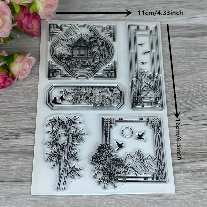 Courtyard Scenery Clear Stamps Scrapbooking Stamps Paper Card Decoration Photo Gift