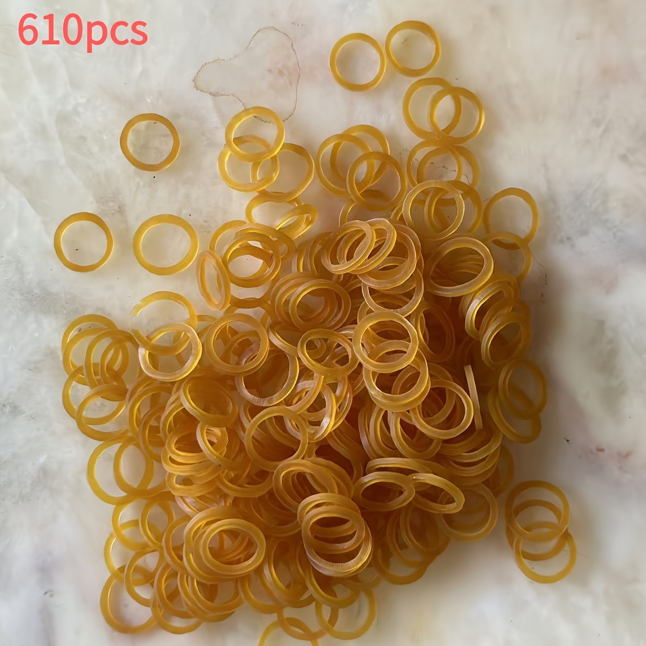 110/310/610pcs High Elasticity Yellow Rubber Bands With A Diameter Of 11mm, Durable Industrial Rubber Bands Suitable For Office Use