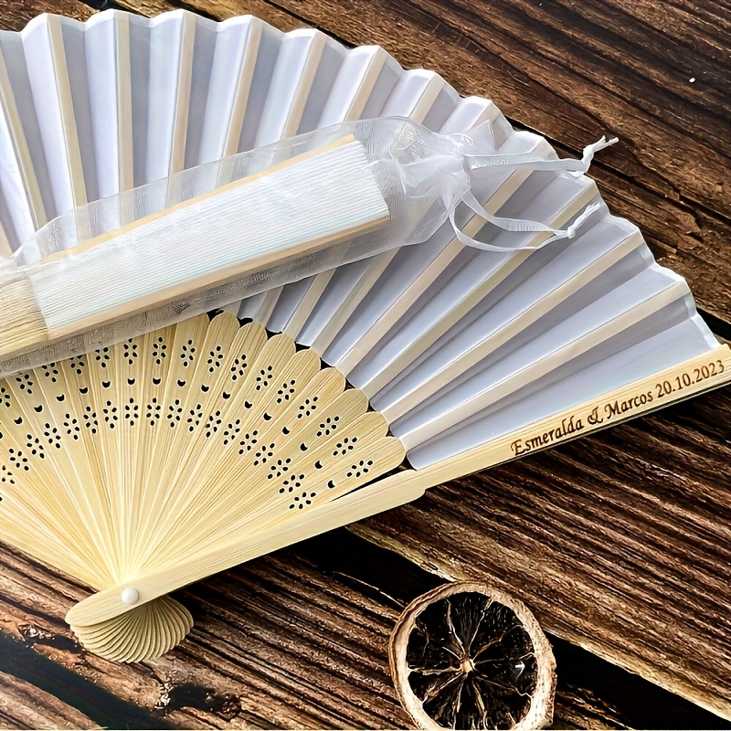   30 50 personalized wooden wedding fans hand carved white letter folding fan suitable for weddings bridal parties guest seating decorations graduation ceremonies christmas unique   holiday gift wedding decoration
