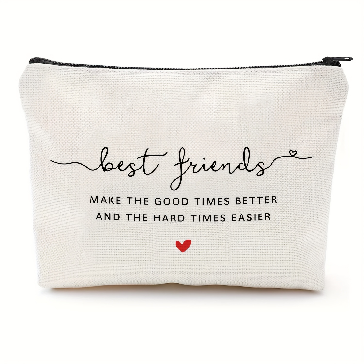 Image of Gifts Cosmetic Bag Friendship Makeup Bag Gift With Heart You Sister Birthday Gifts Anniversary Gift Friendship Toiletry Bag
