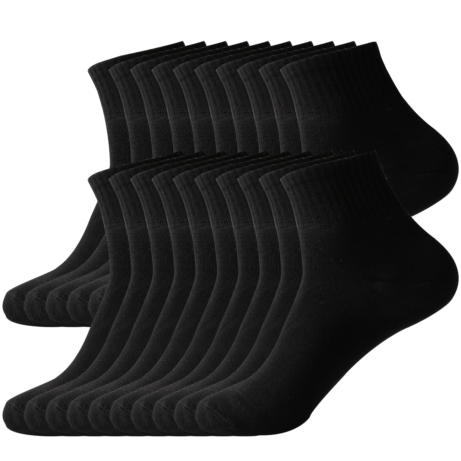 TEMU Pack Of 20 Pairs Men's Socks, Mid-calf Sports Socks