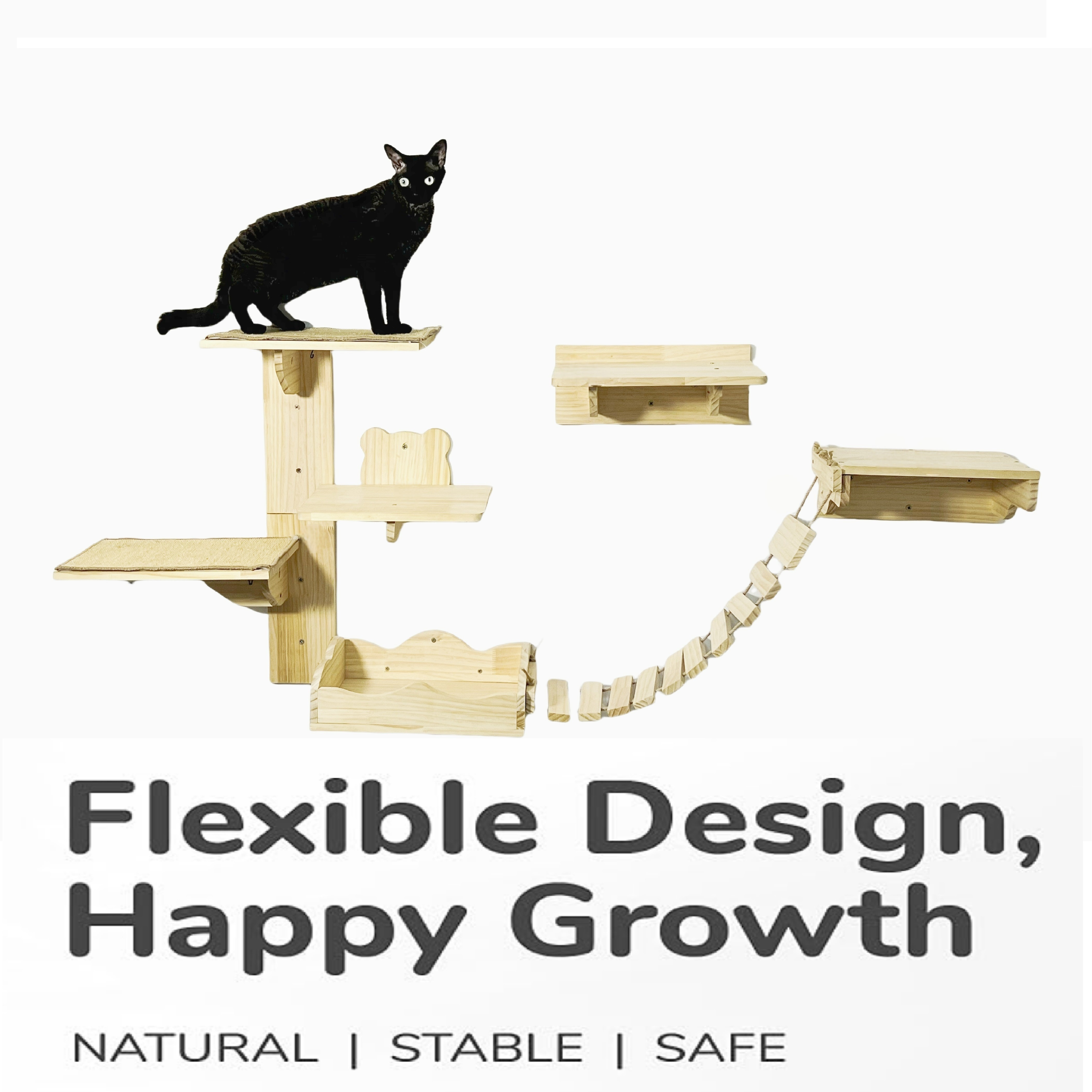 cat wall shelves 2 platform cat wall furniture tree shape - Temu Mauritius