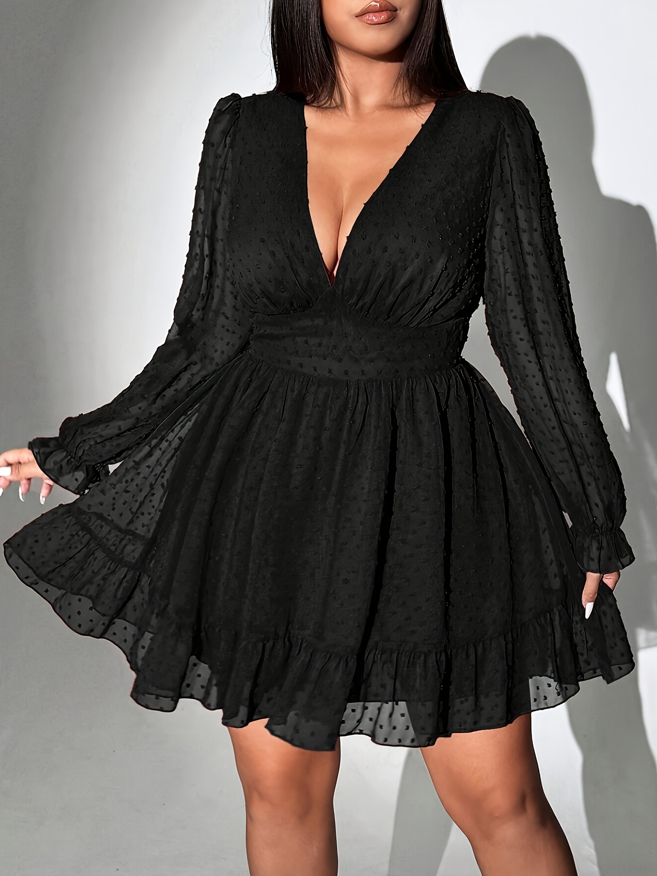 plus size black dress for women sold on Temu United States