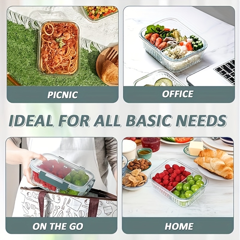 21 97 oz airtight bento box set with lid microwave dishwasher safe rectangular food storage container for meal prep snacks and   ideal for students   and picnickers picnic essentials airtight container durable construction bento box back to school Product details 2