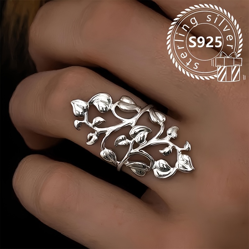 

925 Silver 3.8g Ring - Hypoallergenic, Exaggerated And Design, 925 Pure Silver, Suitable For , And Gift - Elegant, , Comfortable Jewelry For Women