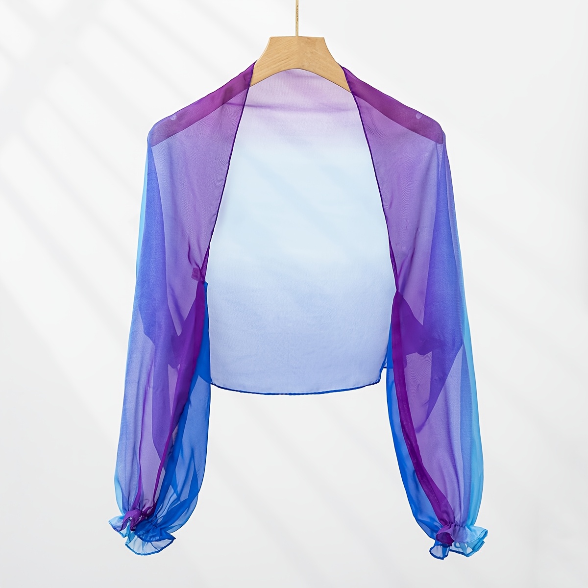 1pc Women's Contrast Chiffon Sunshade Shawl Outdoor Riding Thin Scarf Tie-dye Random Color