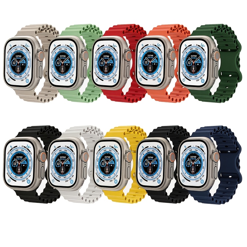 TEMU 10pcs Set Breathable Band, Suitable For Watch 49mm 46mm 45mm 44mm, For Men And Women, Compatible With Iwatch 11 10 6 5 4 3 2 1 Bands