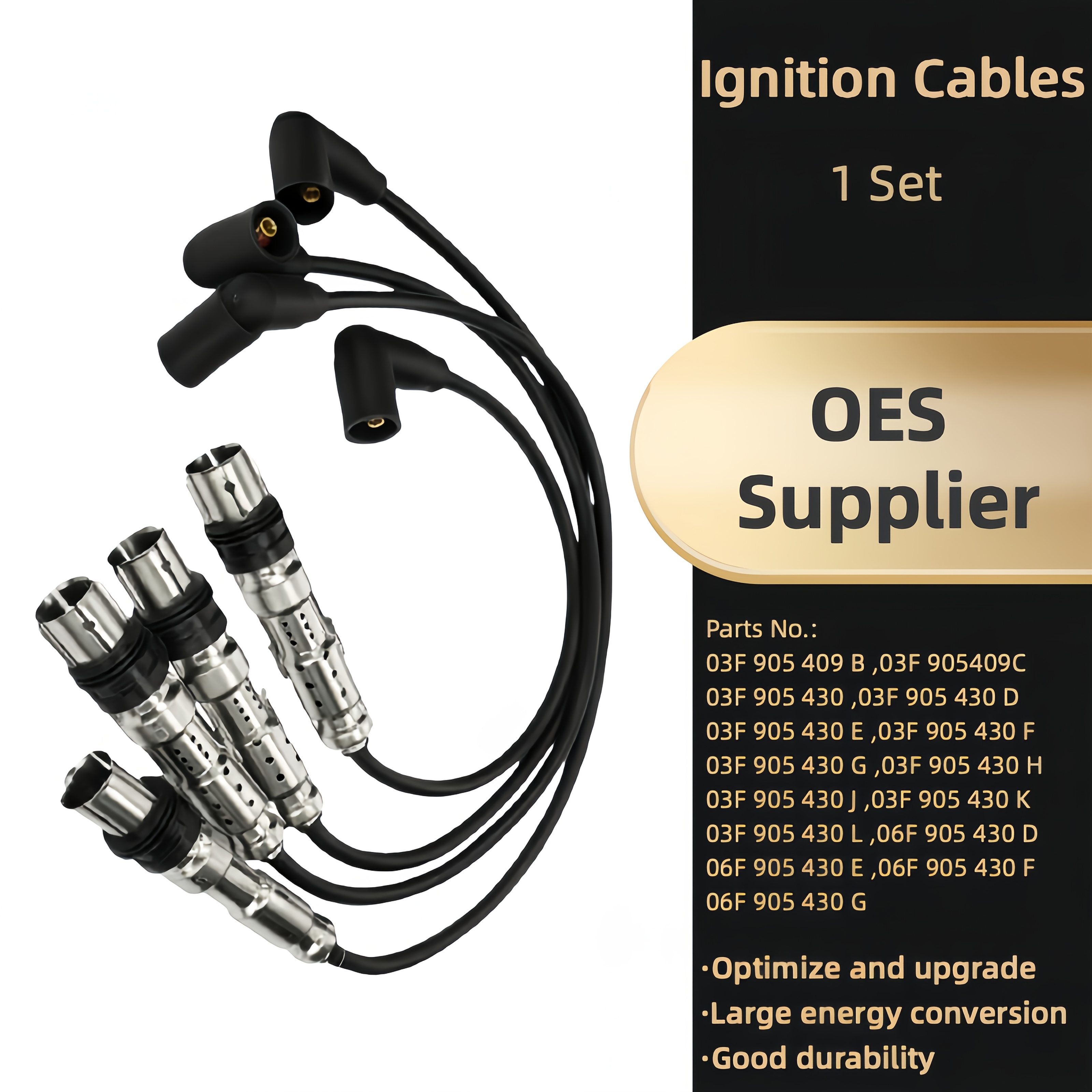 TEMU Kit cavo di accensione, pressione per candela di ricambio OE 03F905409C/ 06F905430F, per AUDI A1 A3, Seat Altea Ibiza Leon Toledo, Skoda Octavia