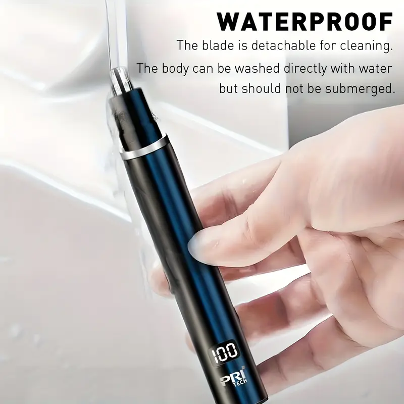 electric nose trimmer type c rechargeable noise reduce mute motor portable washable cutter head ear trimmer led display all metal body vacuum cleaning fathers day gift Product details 3
