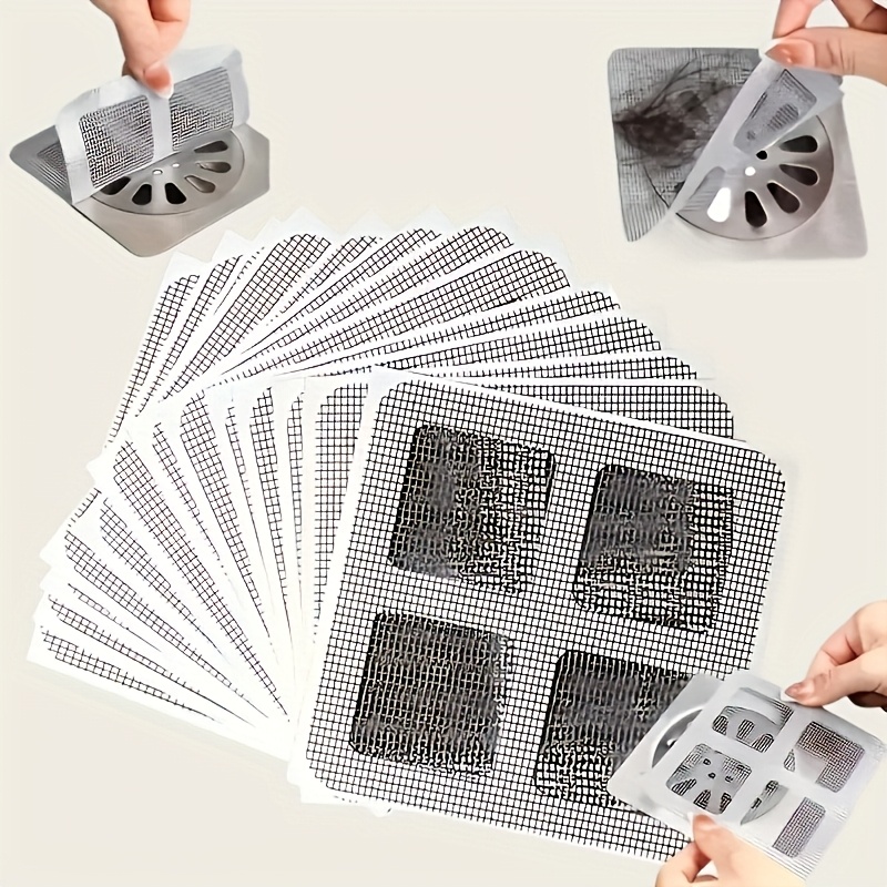 

50pcs Disposable Shower Drain Hair - Anti-clog, , Easy-clean Plastic Mesh For Sink Drains