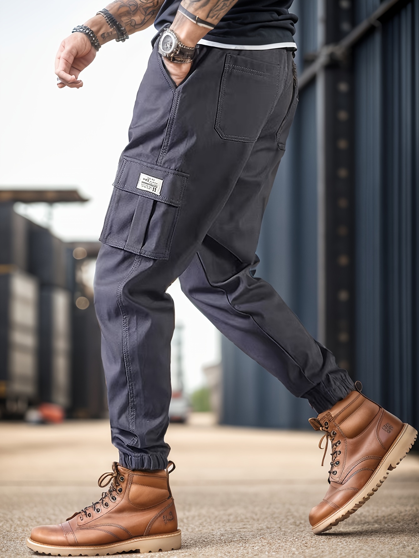 Men Cargo Pants Camouflage Outdoor Trousers Baggy Hip Hop Pocket Streetwear  Long