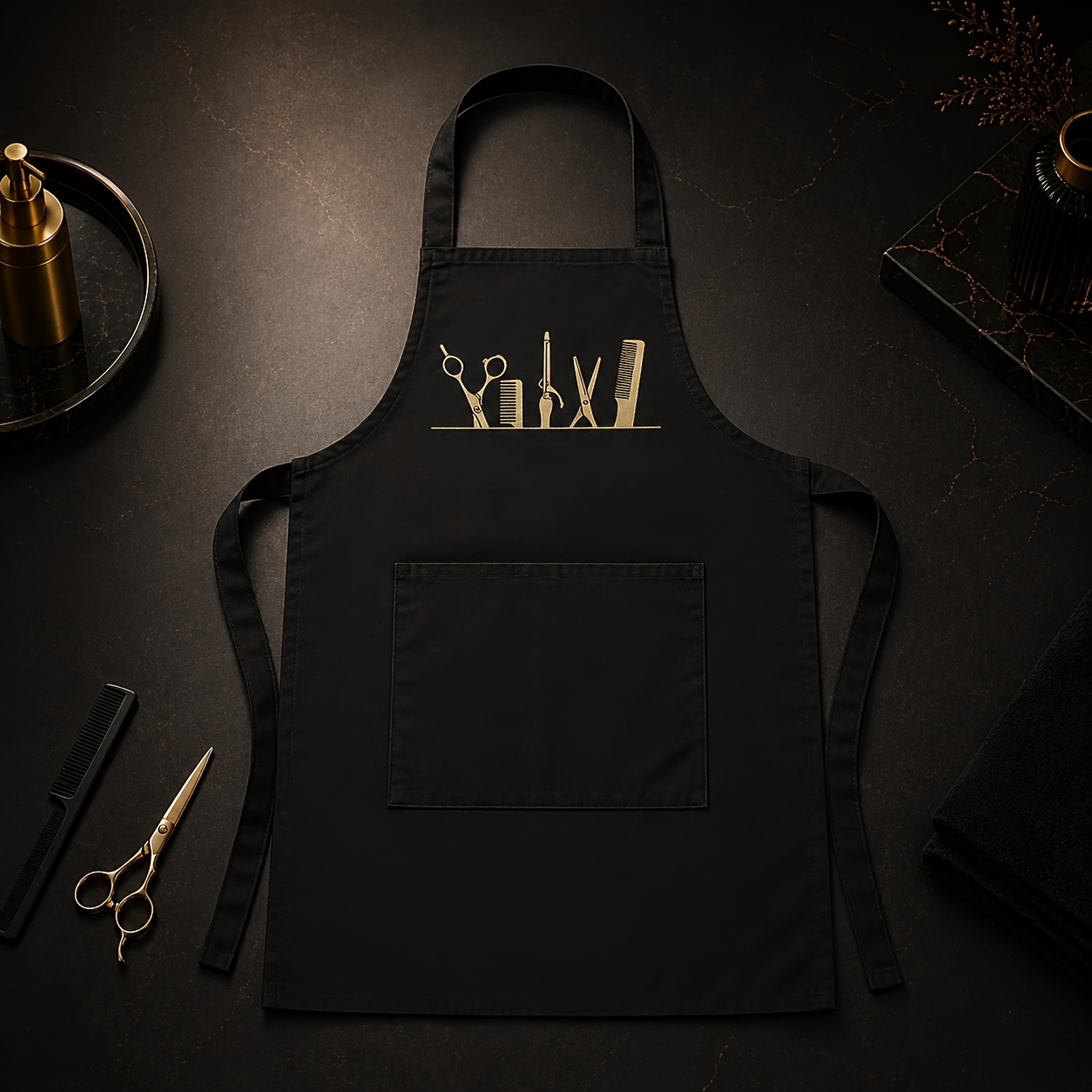 TEMU Customizable Personalized Hairdresser Cross-strap Apron With Name Or Text, Durable And Easy To Clean, An Ideal Gift For Barbers And Beauty