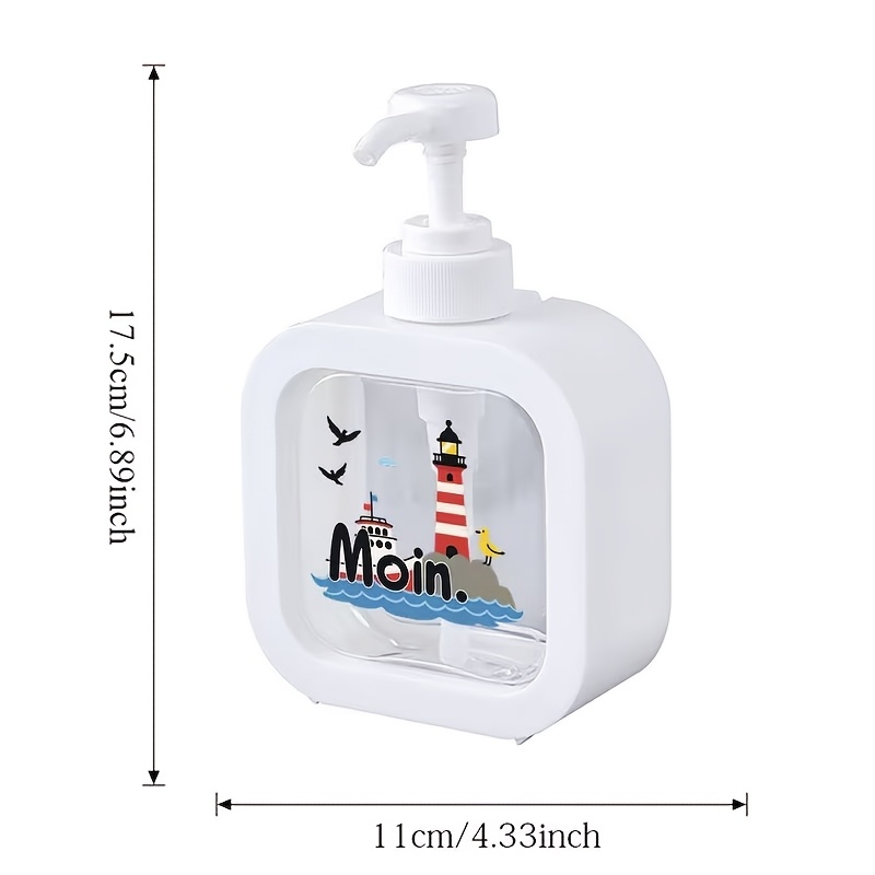 A Hand Dispenser Featuring A Ocean , Perfect For Bathrooms And Kitchens. This Accessory Is Ideal For Storing Moisturizing Hand, Dish Soap, And More