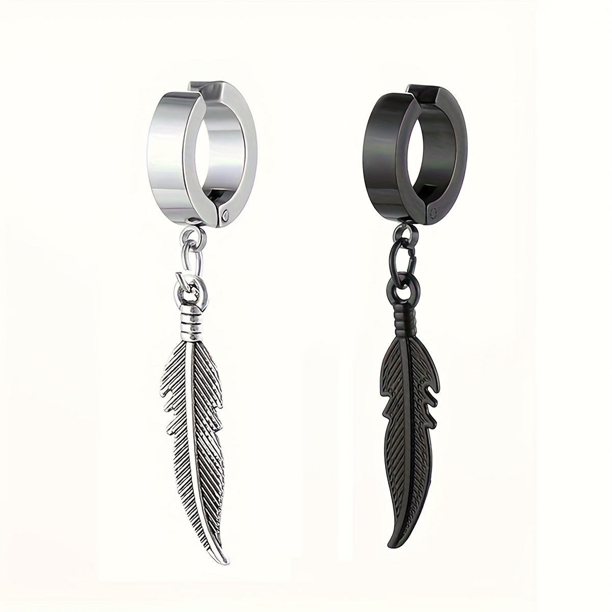 2pcs Fashionable And Trendy 304 Stainless Steel Earrings, Suitable For Men And Women, Suitable For Daily Or Party Use, As Gifts