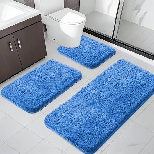 sponge density 25d 3pcs super absorbent bath mat plush bathroom rug non slip bathroom mat ultra soft and comfortable premium bath blanket suitable for bathtubs showers home additions bathroom decor and home decorative mats