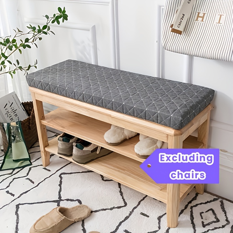 [excluding Footstool] 1pc High-density Memory Foam Bench Cushion, Comfortable Seating Enhancer, Geometric Pattern Tea Table Long Strip Bench Pad For Chair And Bench, Soft Cushion