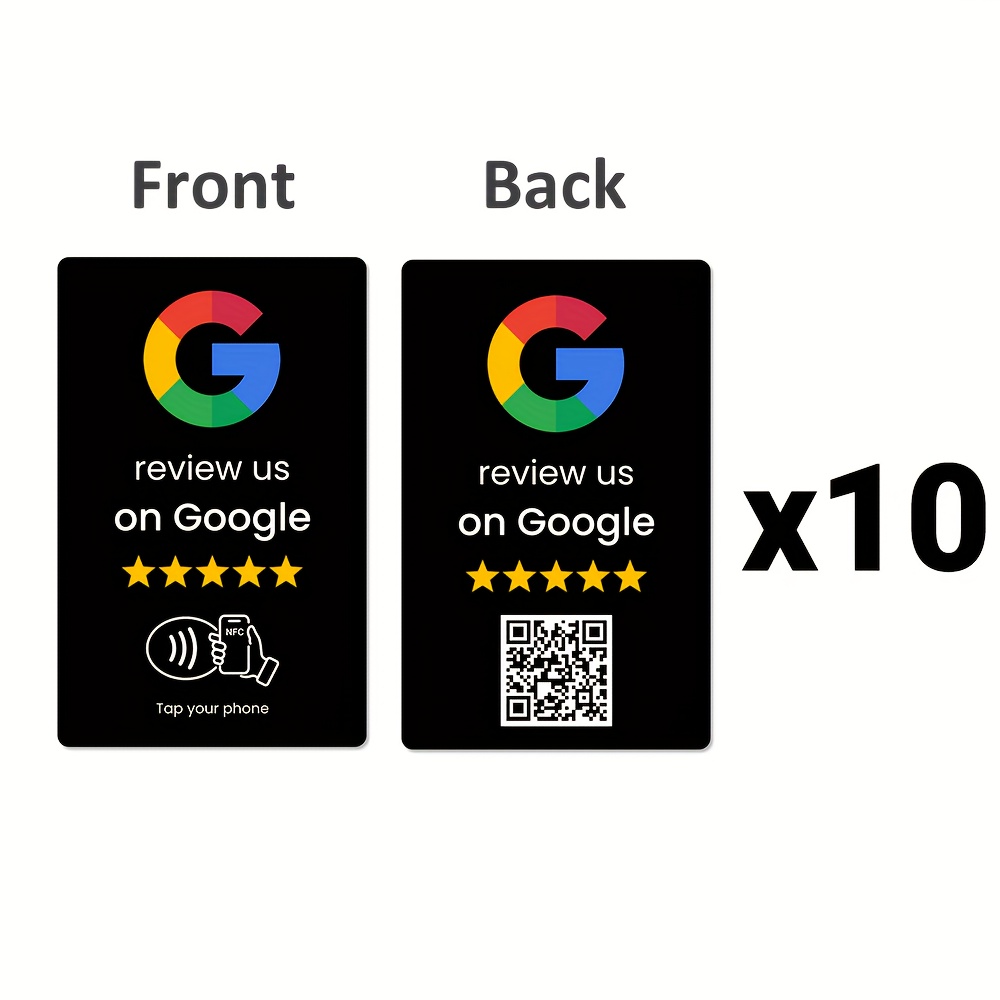 nfc tap and   easy configuration with review link control sturdy pvc ideal for google reviews and       card
