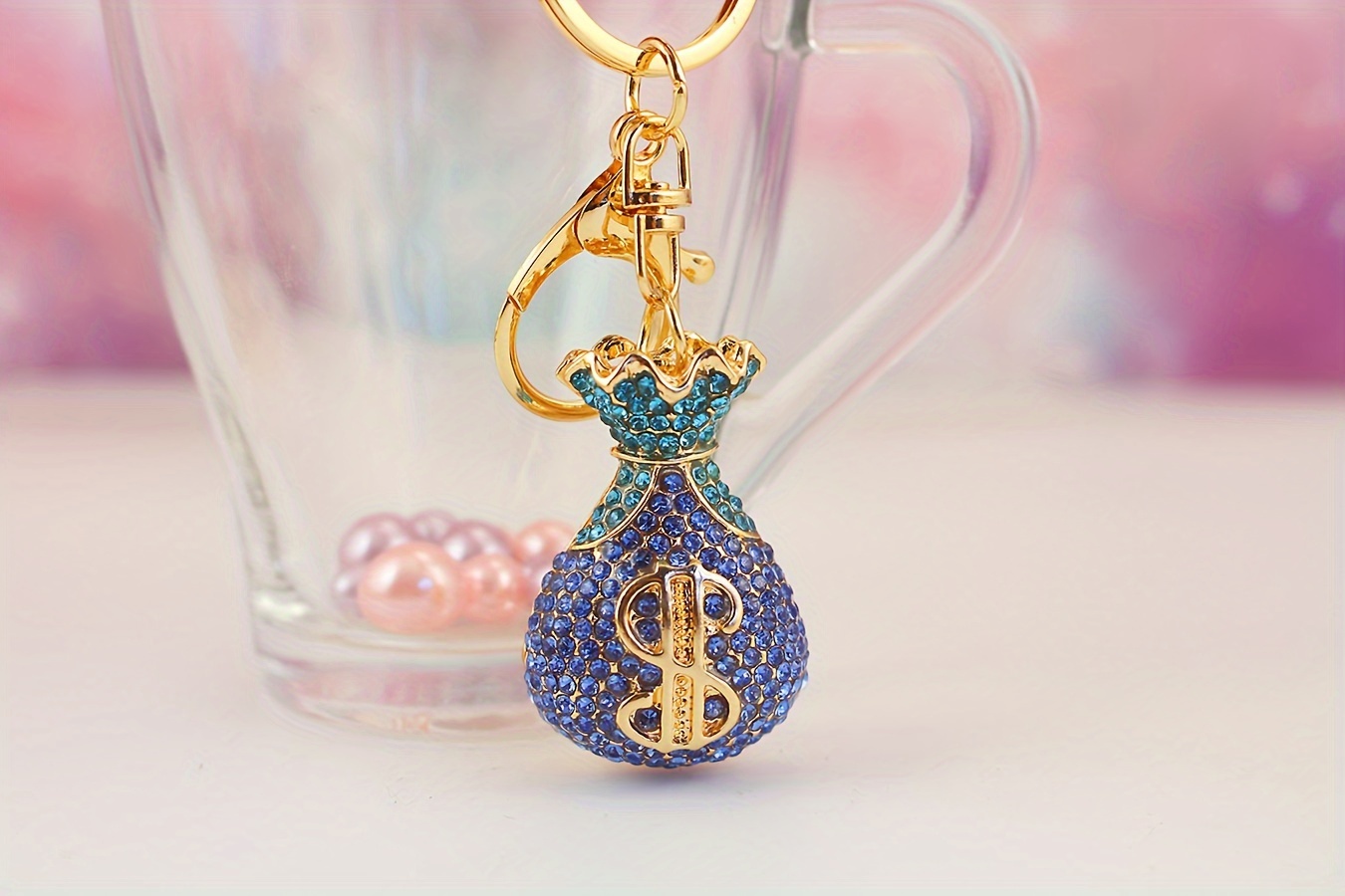 1pc classic   keychain golden   keyring trendy hanging pendant bag charms for women daily use details 2