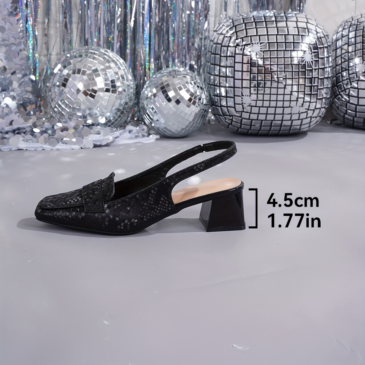 escarpins bleu marine femmes bout carré boucles Temu Belgium