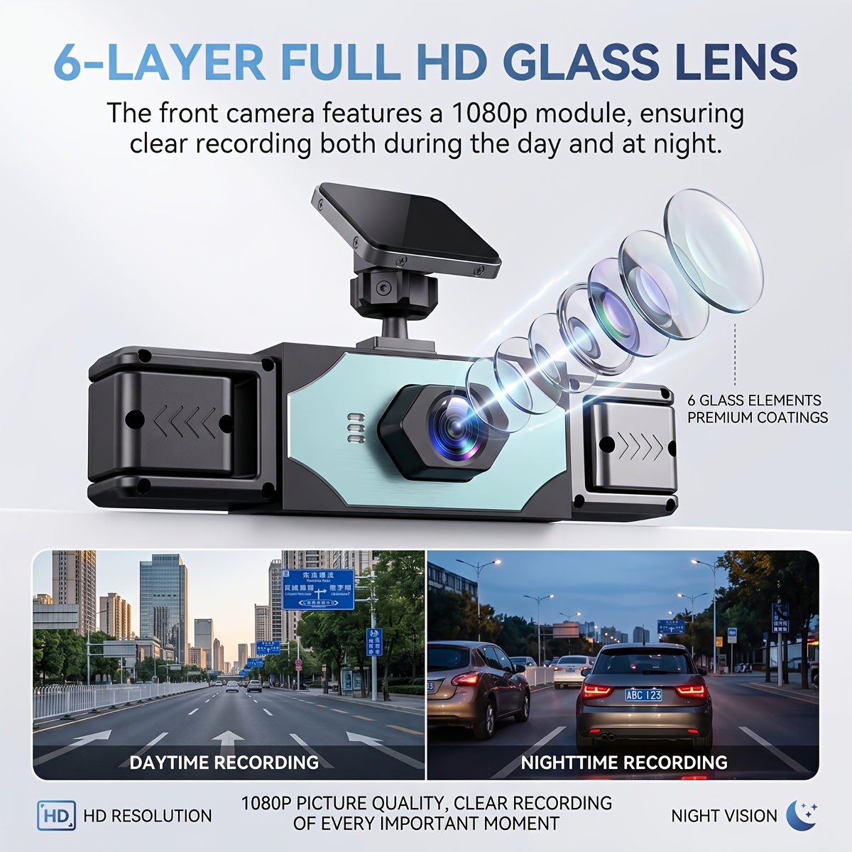 360° 4-Channel 1080P HD Safety Dash Cam Set