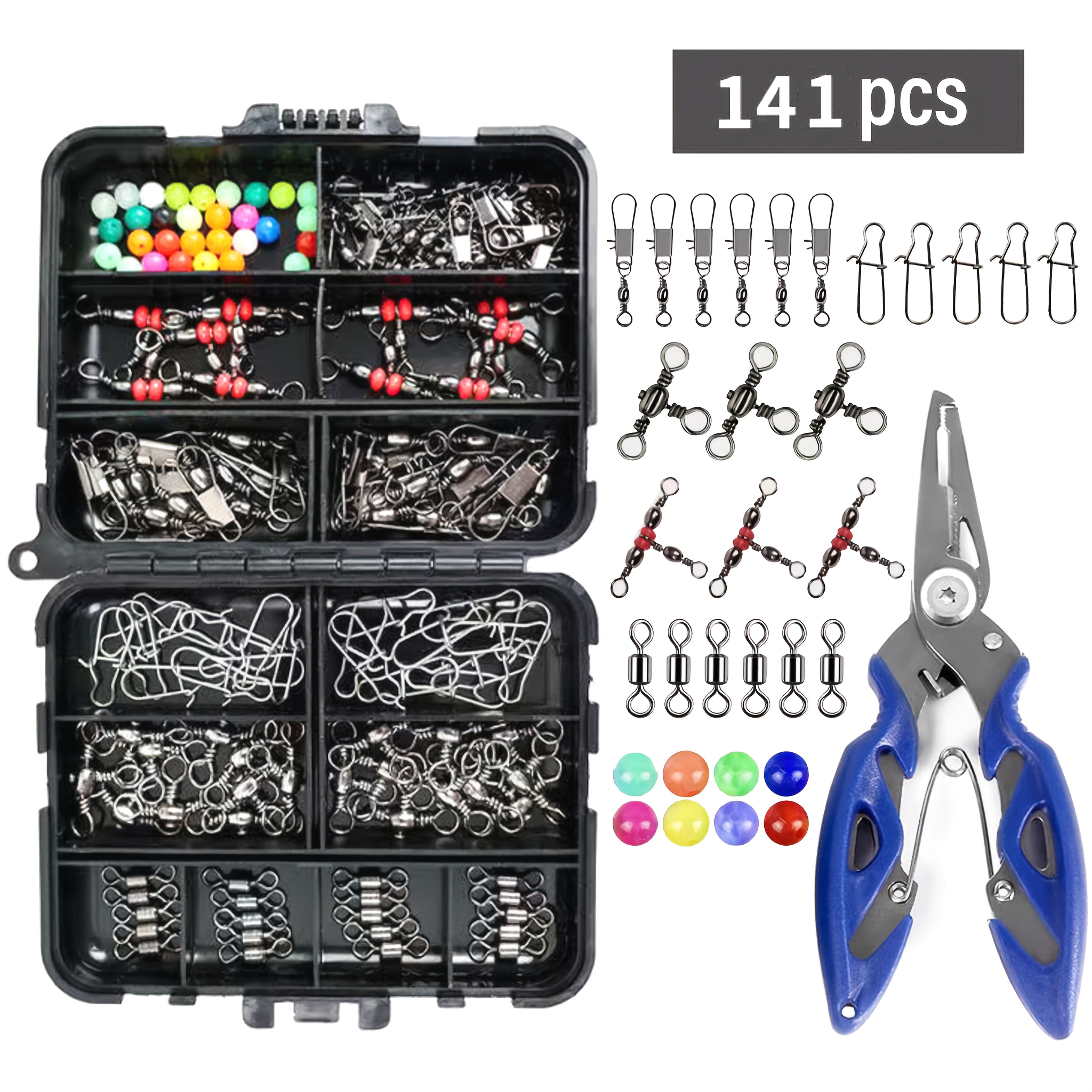 141pcs Lure Accessory Set Multi-type Fishing Gear Combination Figure- Safety Pins Fishing Tools