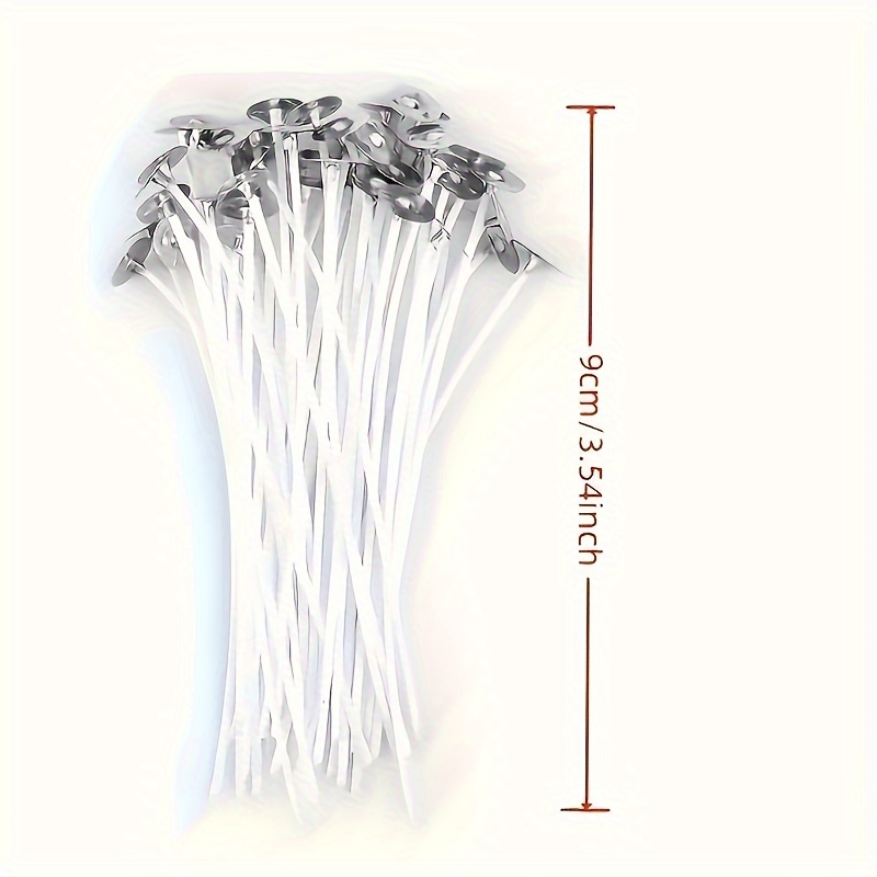 TEMU 100pcs Pre-waxed Candle Wicks With Holders For Diy Candle Making - Arts & Crafts Supplies