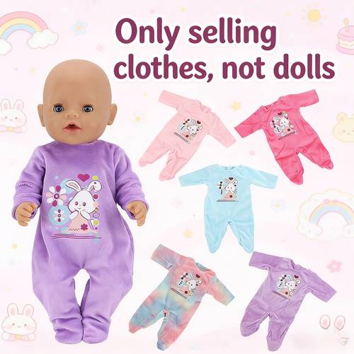 new doll clothes set 1pc outfits in multiple colors suitable for 17 inch 43cm dolls cute 1pc clothing clothes only