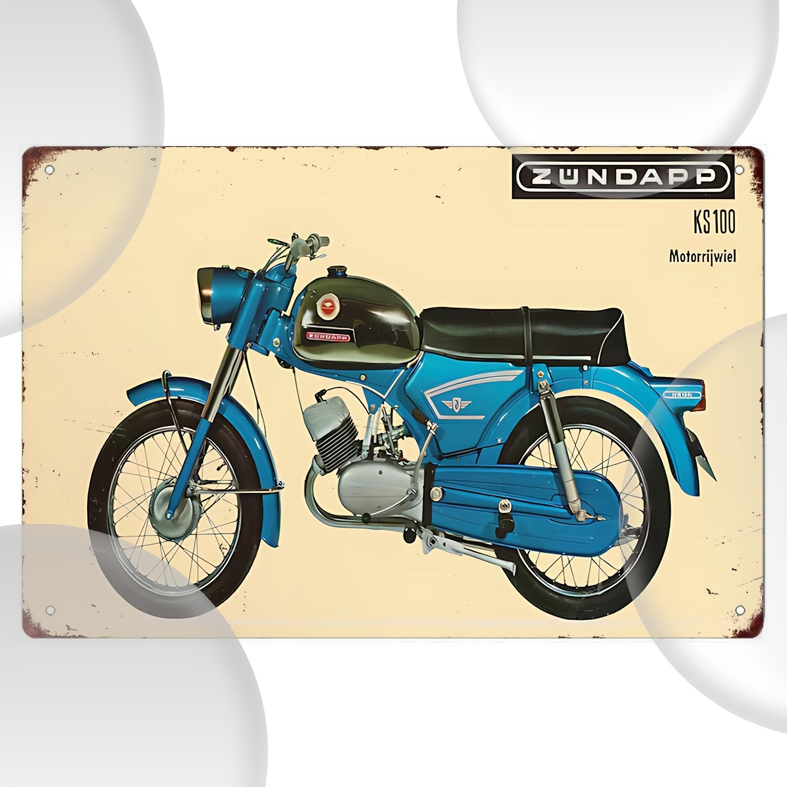 

Motorcycle Vintage Metal Tin Sign - Man Cave, Garage, Or Farmhouse Decor, 8x12 Inches
