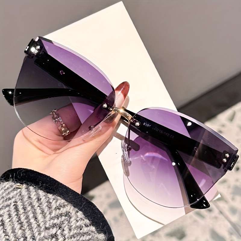 womens rimless fashion glasses gradient tint Temu Kuwait