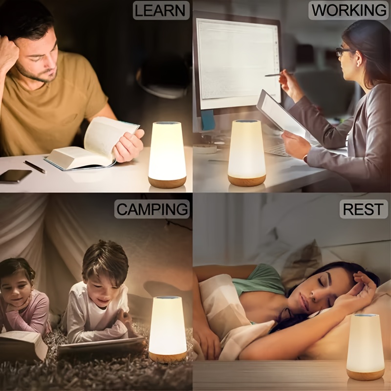 Cordless Touch Night Light with Remote Control, 2Pack Touch Bedside Lamp, Small Night Light/Remote Desk Lamp, 13-Color Changing Small Night Light, with Timer Shut-Off, for Bedroom, Living Room, Party, Desktop, Birthday Gift Ambient Light