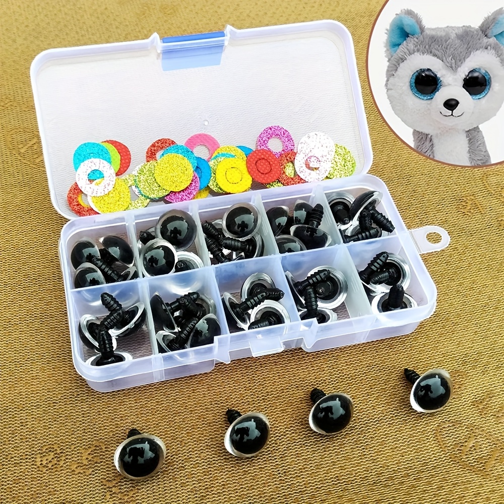 

40pcs Plastic Safety Eyes, 8 Colors Filled Glitter Craft Crochet Eyes Suitable For Teddy Bear, Amigurumi Craft, Filled Animal Making