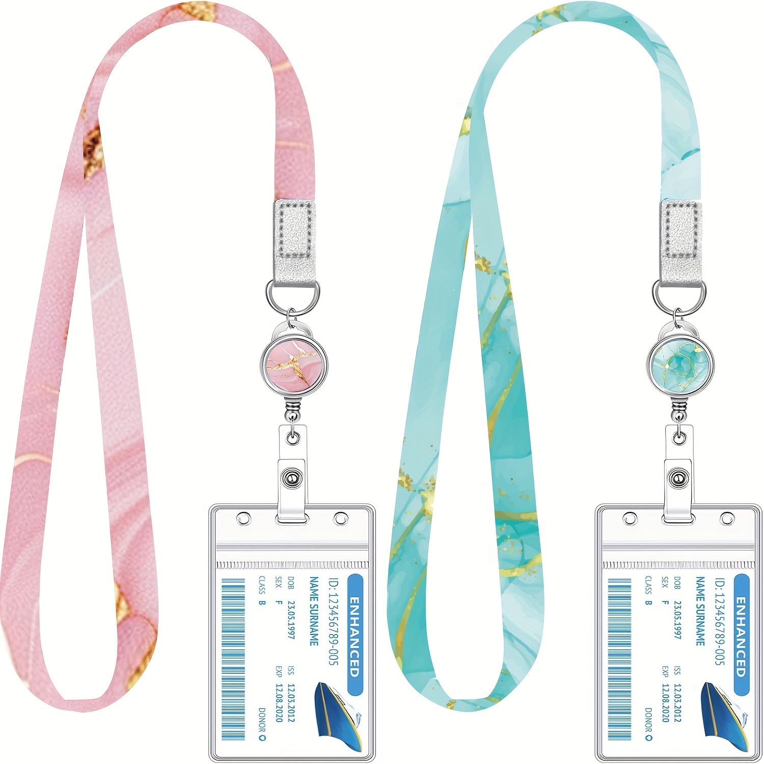 2pcs Cruise Lanyard With Retractable Badge Reel And Id Holder - Essential Accessories For