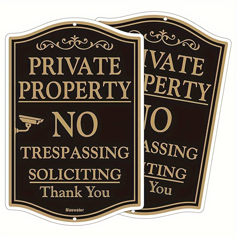 

Large Private Property No Trespassing Sign, 2-pack 12" X 18" No Soliciting Video Surveillance Yard Signs, Reflective Rust Free Aluminum, Fade Resistant, Uv Protected & Waterproof