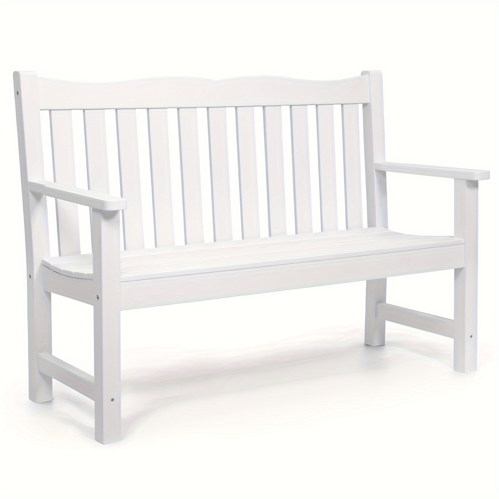 

Outdoor Patio Bench, 2-person Hips Waterproof Garden Bench That Rot And Fade, 800 Lbs Support, For Outdoor, Indoor, Garden, Backyard, Porch, Pool, Fire Pit, Deck, Campfire, Lawn, White