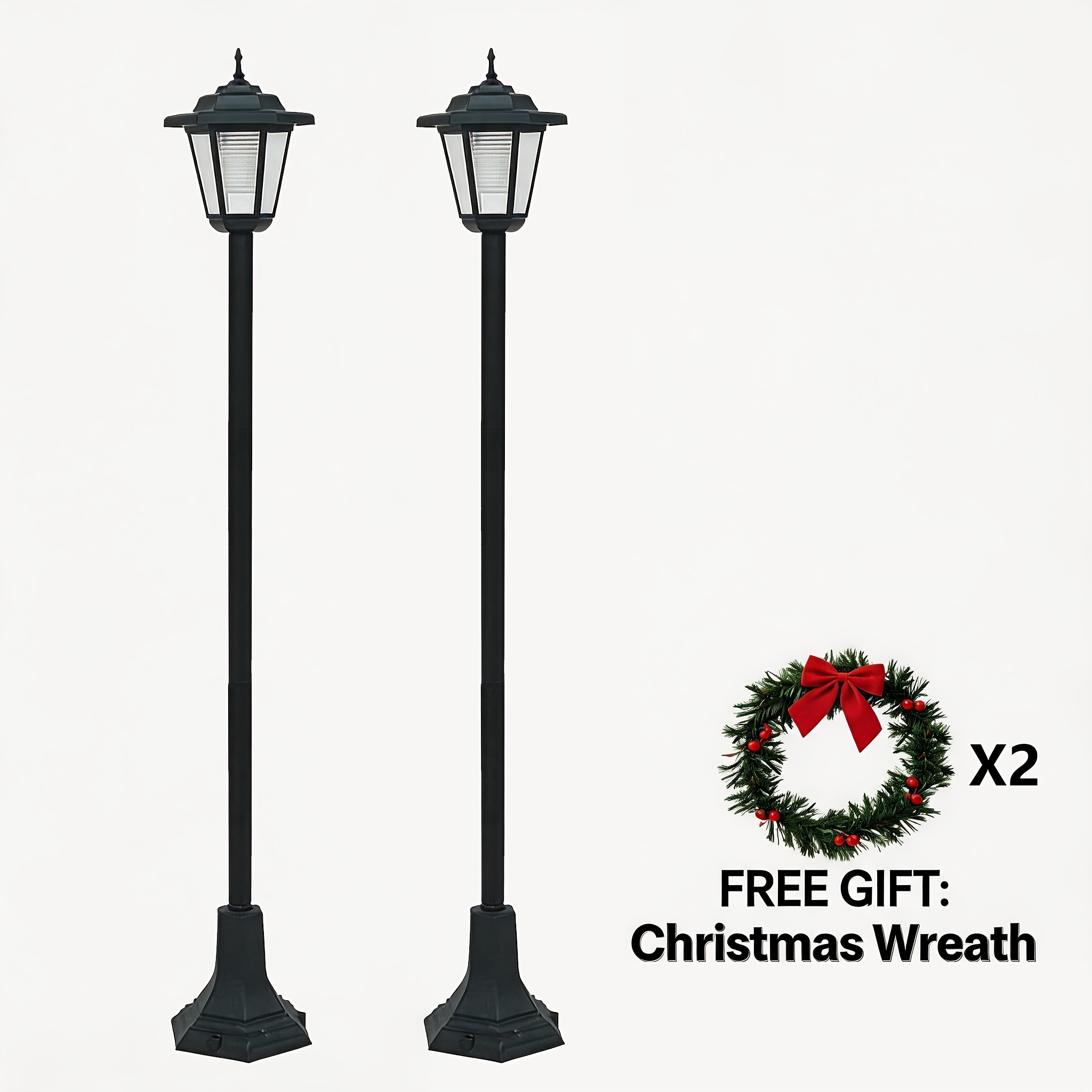 TEMU Lanternes solaires de Noël d'extérieur, 3 hauteurs réglables IP44, lampes de chemin LED chaudes de Noël, lampes à piquet de jardin câblage avec
