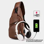 chest bag mens womens mini crossbody shoulder bag sling bag for men women shoulder backpack waist bag multi functional storage bag lightweight comfortable for daily use travel casual details 2