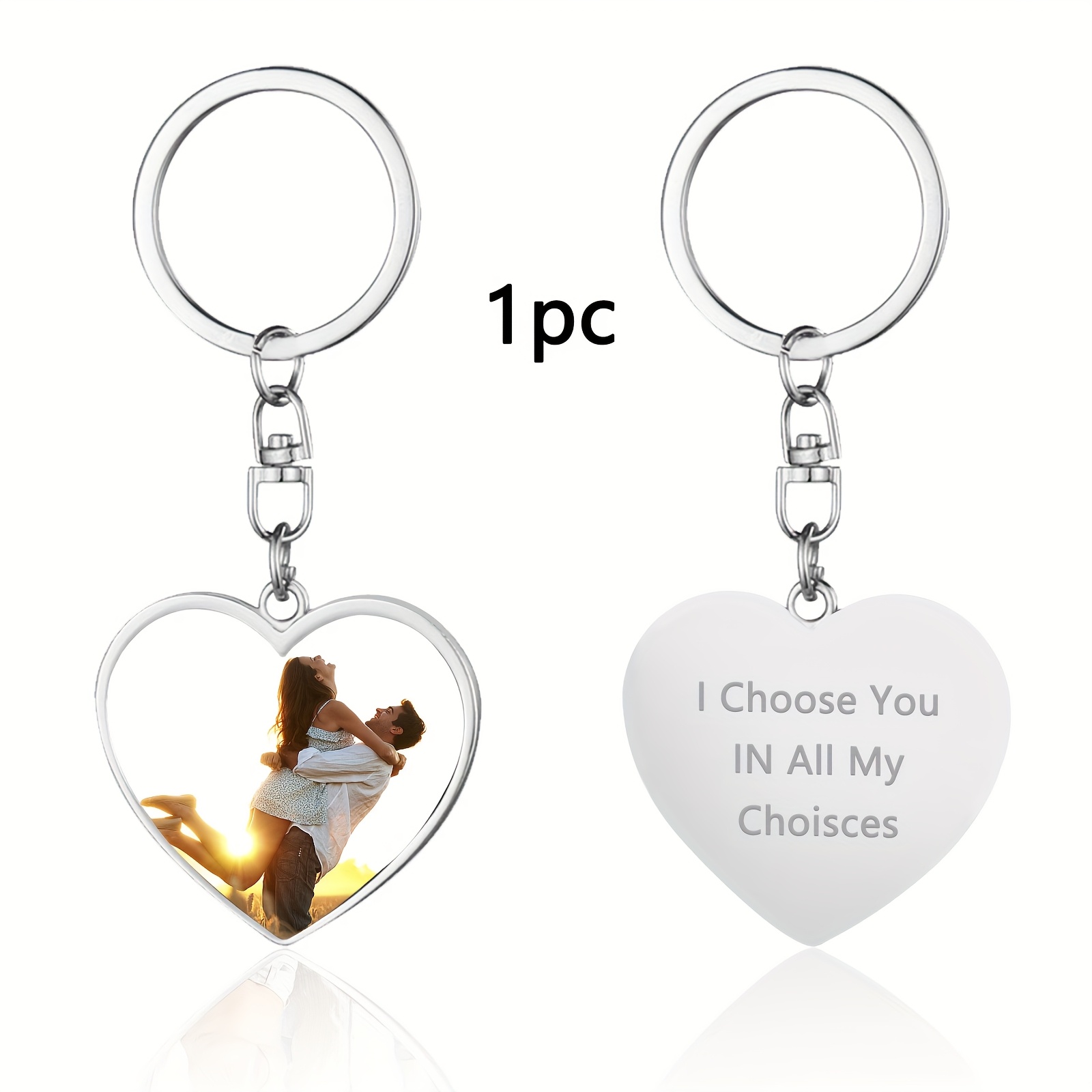 TEMU Porte-clés en de personnalisable avec insertion de photo - Design à pour des cadeaux personnalisés, idéal pour des pères et des mères, cadeaux