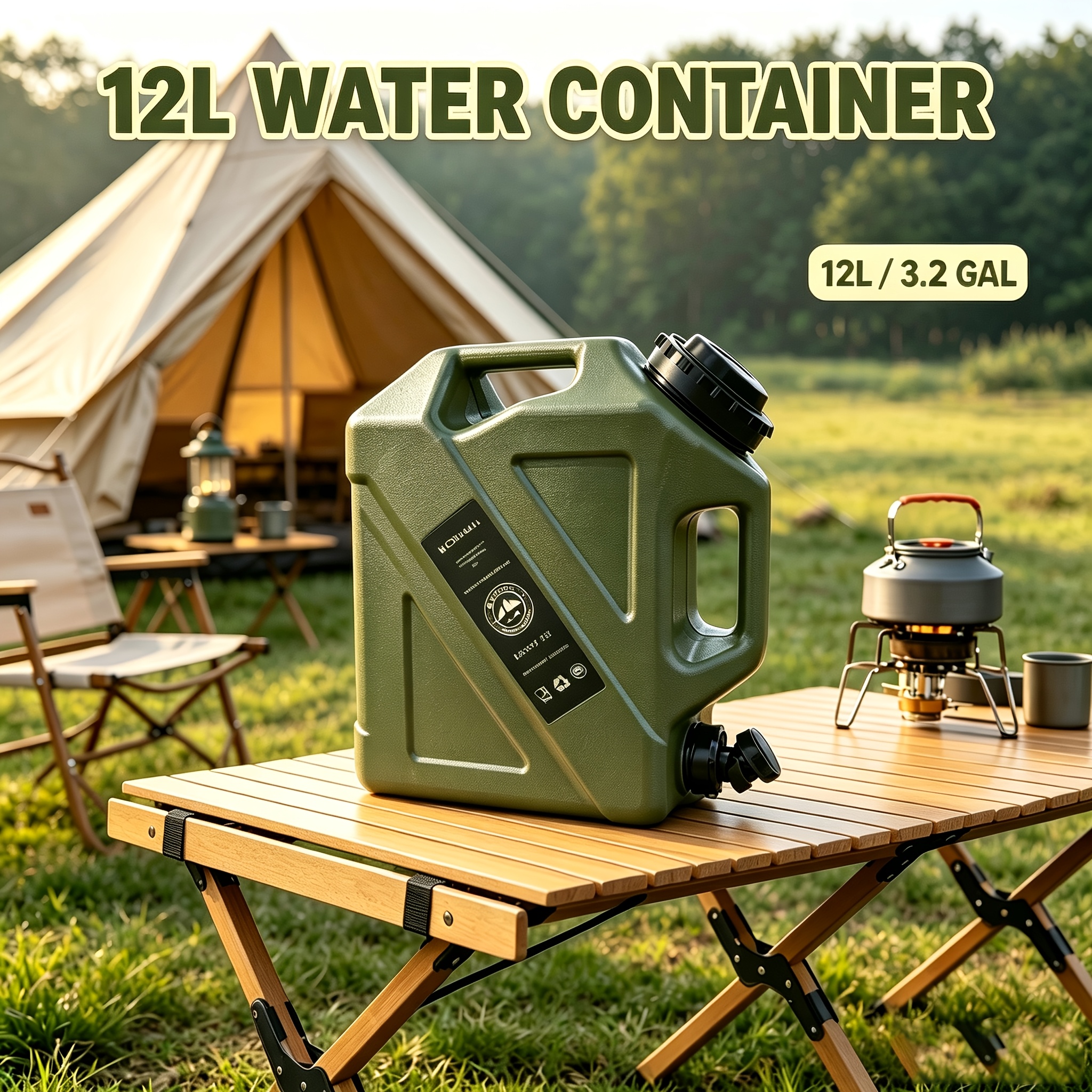 Image of 32 Gallon Portable Water Tank With Spigot - Ideal For Camping And Hiking, Durable And Leak-proof, Suitable For Emergency Water Storage And Outdoor Uses