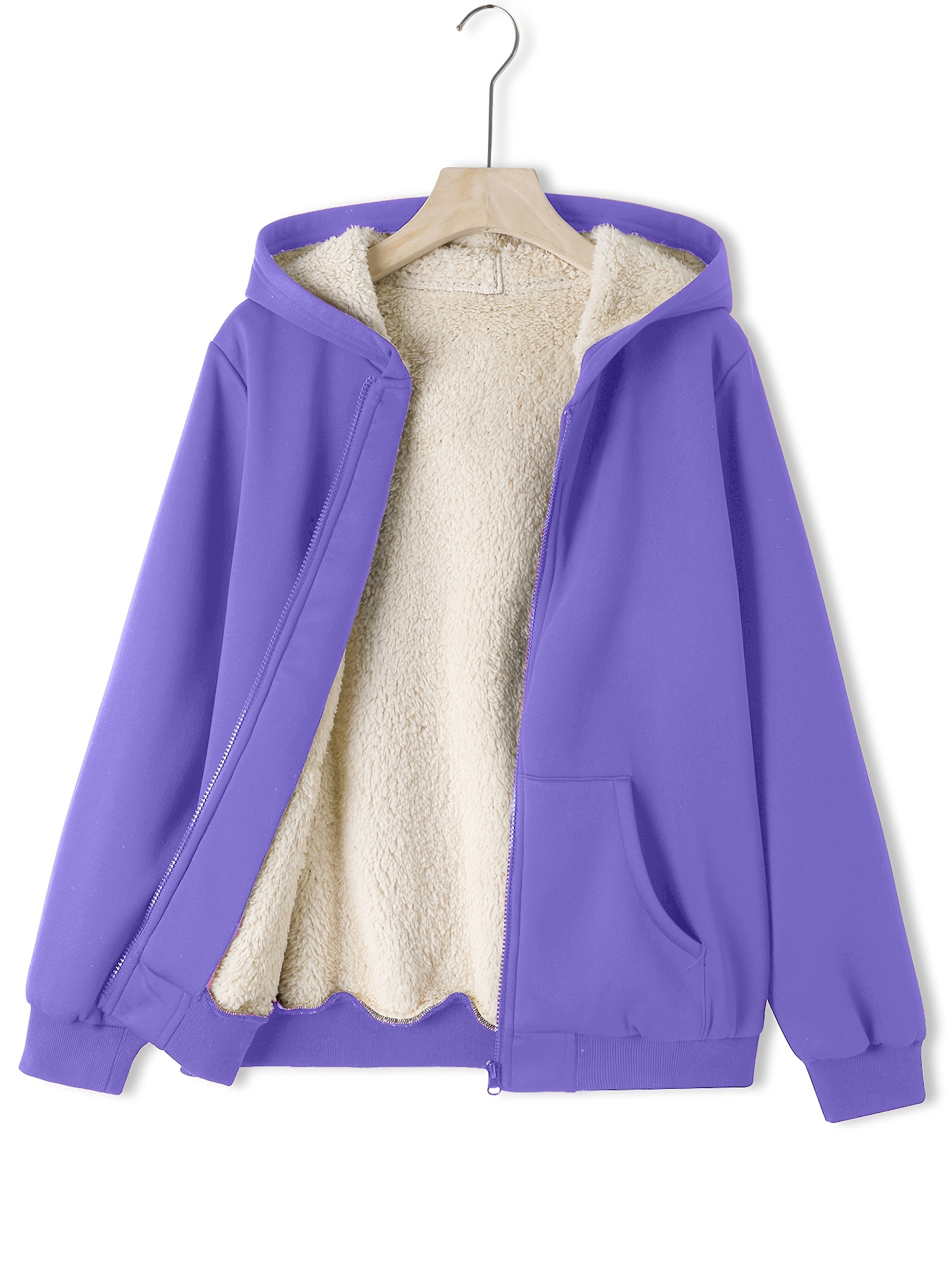 Purple Fleece Lined Zip Up Hoodie Women's Women's Purple