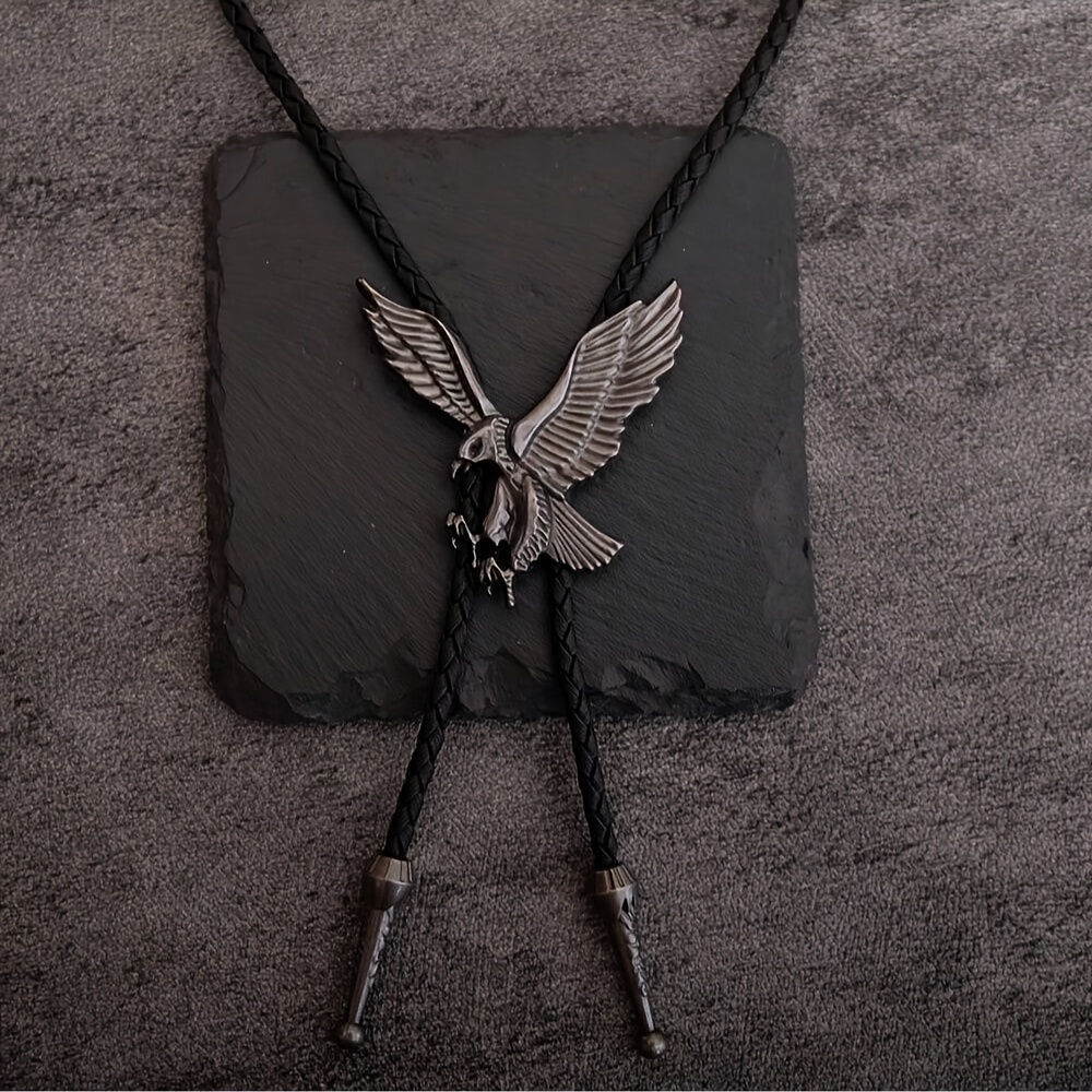 TEMU 1pc European/american Western Style Eagle Men's Bolo Tie Necklace, Neck Cord