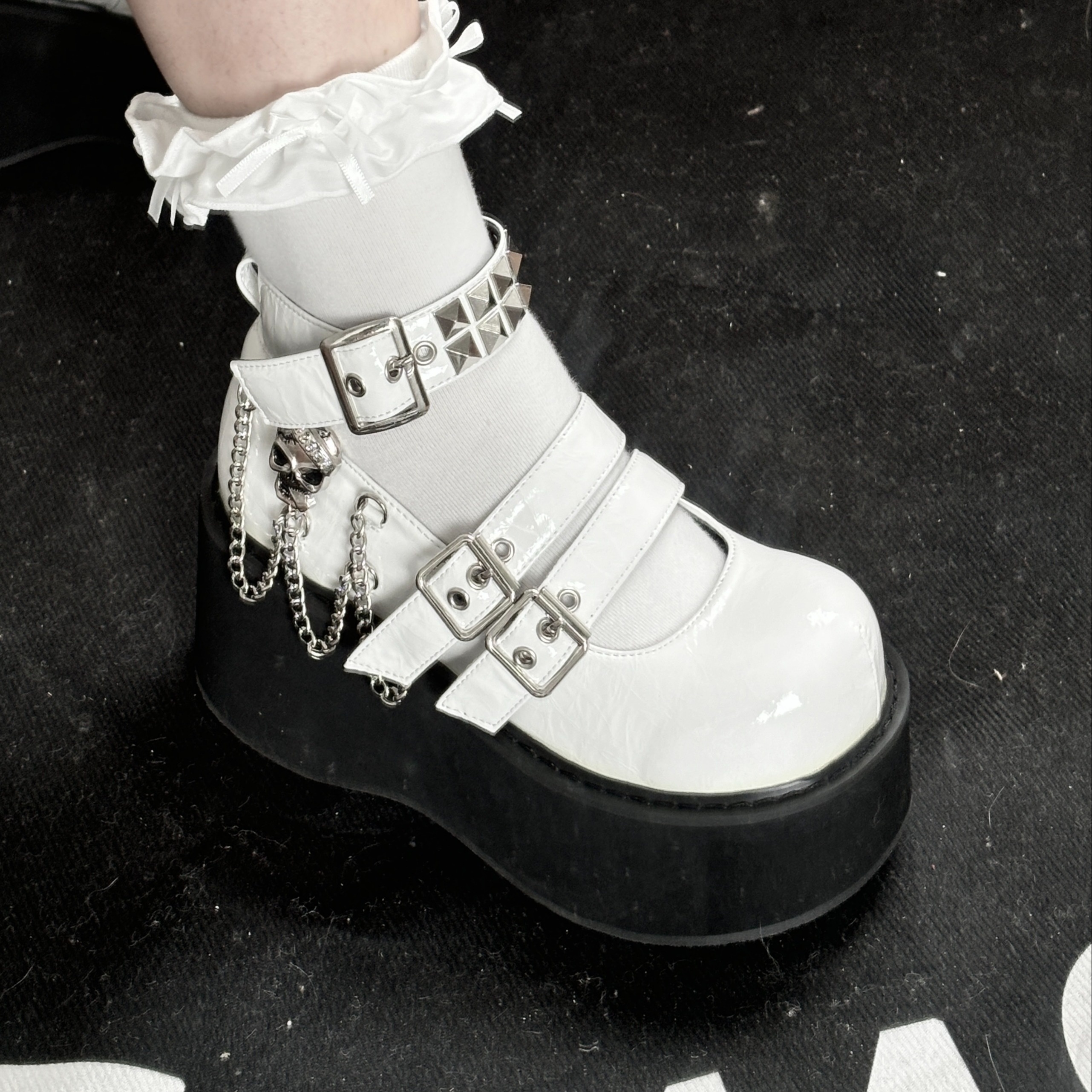sapatilhas plataforma punk y2k com tachas metal - Temu Brazil