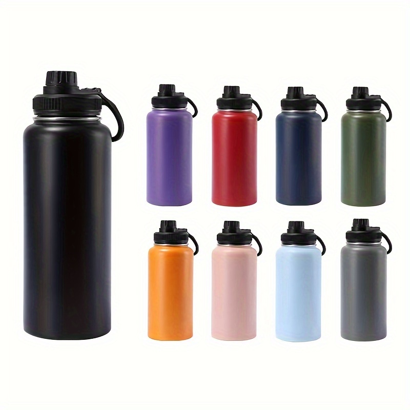 

1pc 30 Oz Portable Insulated Water Bottle, Stainless Steel Vacuum Cup, Wide Mouth Design, Suitable For Outdoor Sports And Fitness