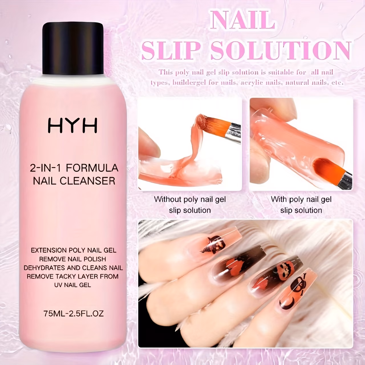 2 in 1 nail polish remover solution for acrylic and led gels anti stick formula to extend and Product details 1
