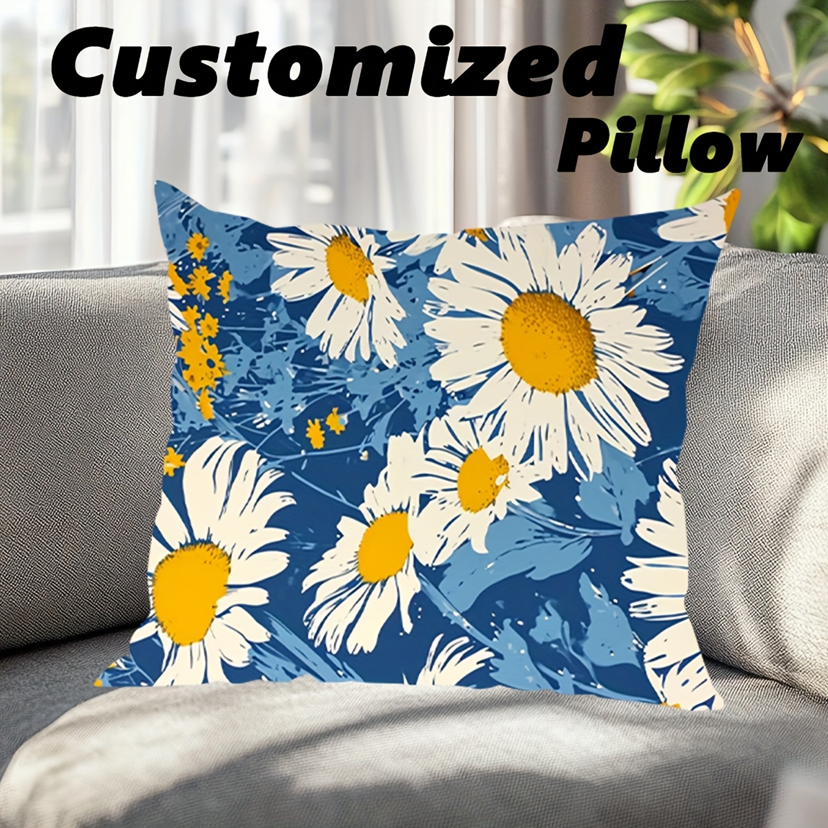 custom double sided pillow with clear printing   your photos family pictures pet images or scenery   cover and filling in one place Product details 1